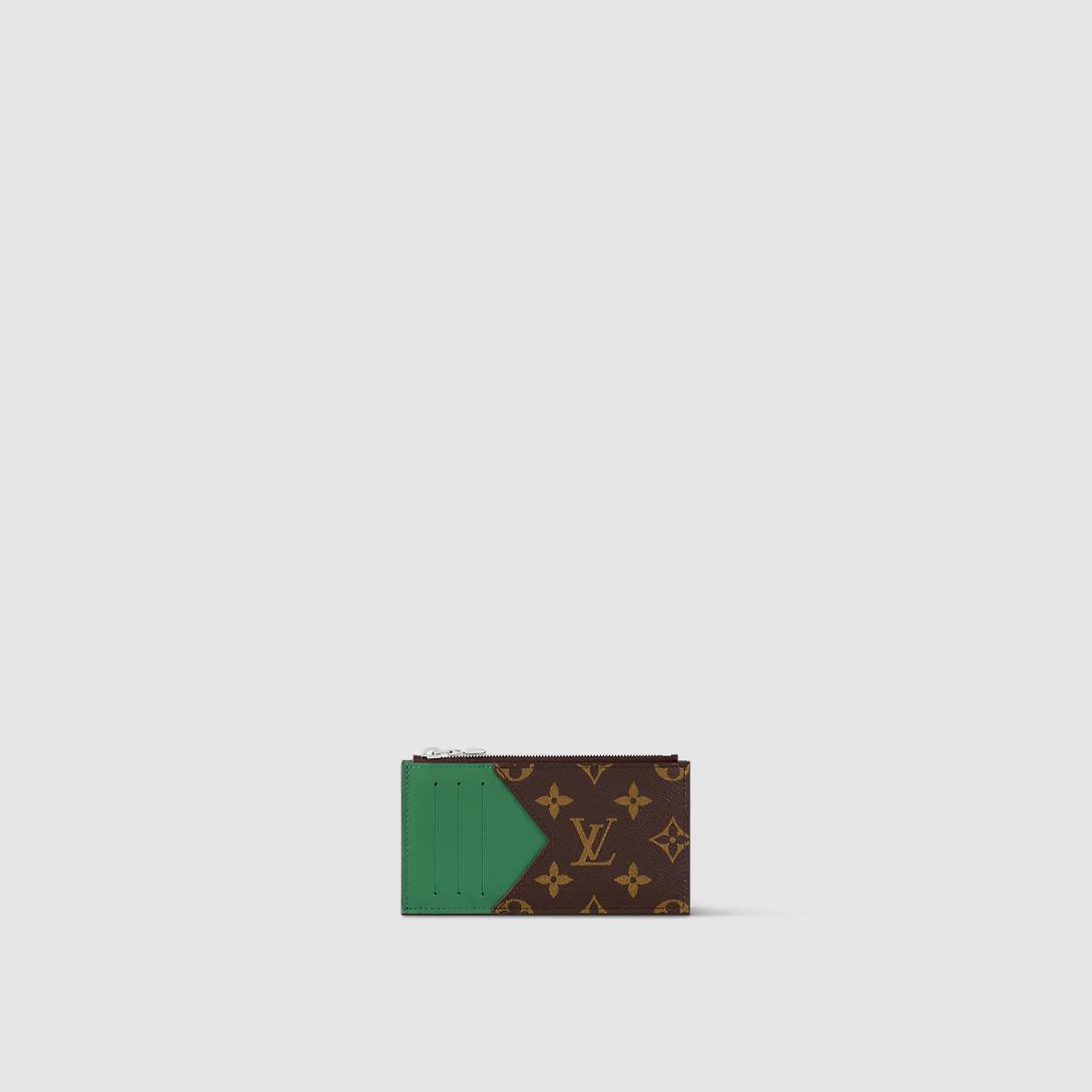 Ví Louis Vuitton Coin Card Holder Monogram Macassar Nữ Xanh Lá